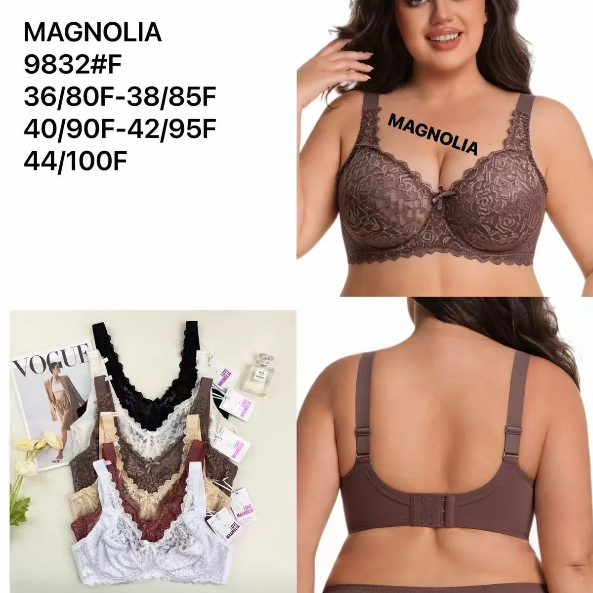 Biustonosz Koronkowy Magnolia 9832F Duże Miseczki