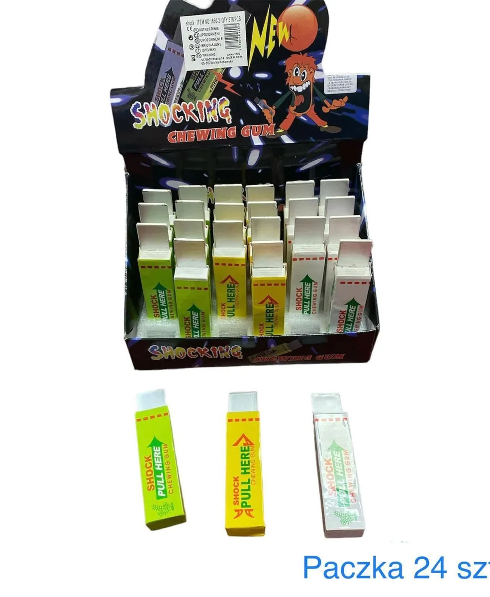Guma do żucia Shocking Gum żartobliwa zabawka antystresowa 24 szt