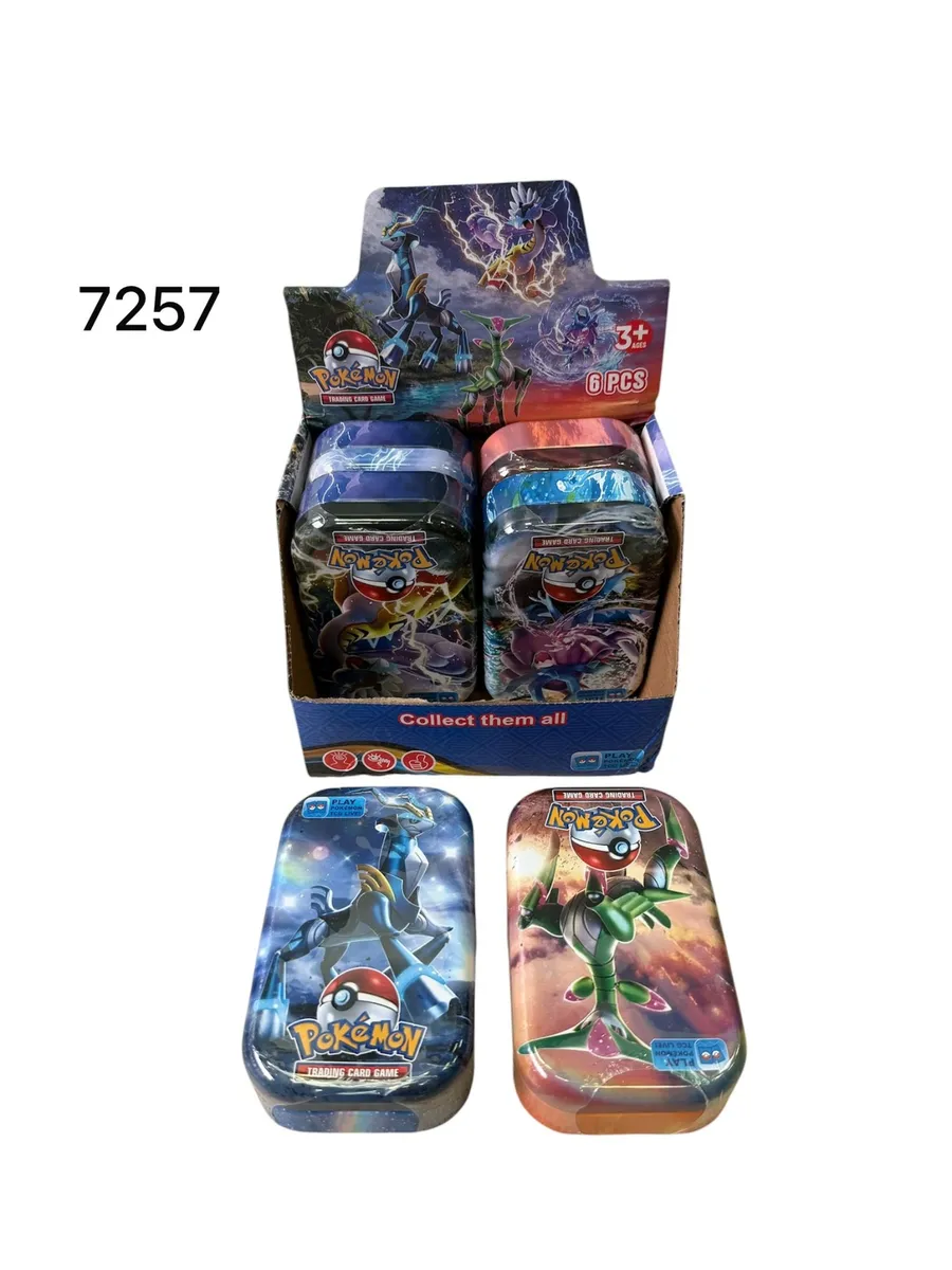 Metalowe Pudełka na Karty Pokemon Zestaw Kolekcjonerski 6 sztuk