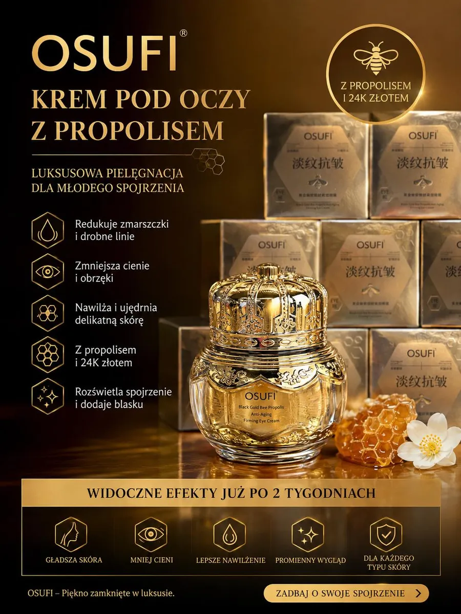 Krem pod oczy OSUFI z propolisem i 24K złotem przeciwzmarszczkowy