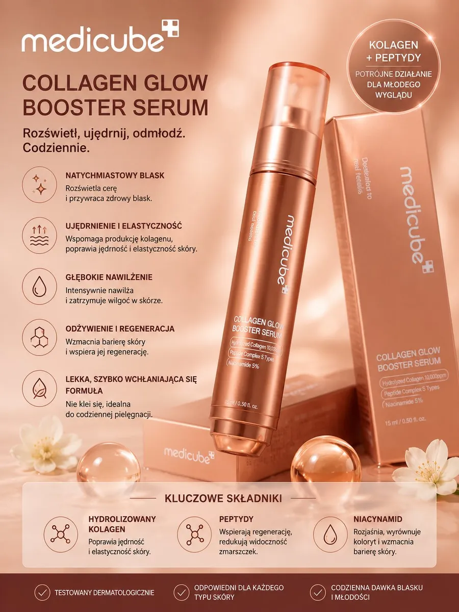 Medicube Collagen Glow Booster Serum 15ml z Peptydami