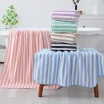Ręcznik z mikrofibry w paski 50x100cm zestaw kolorystyczny