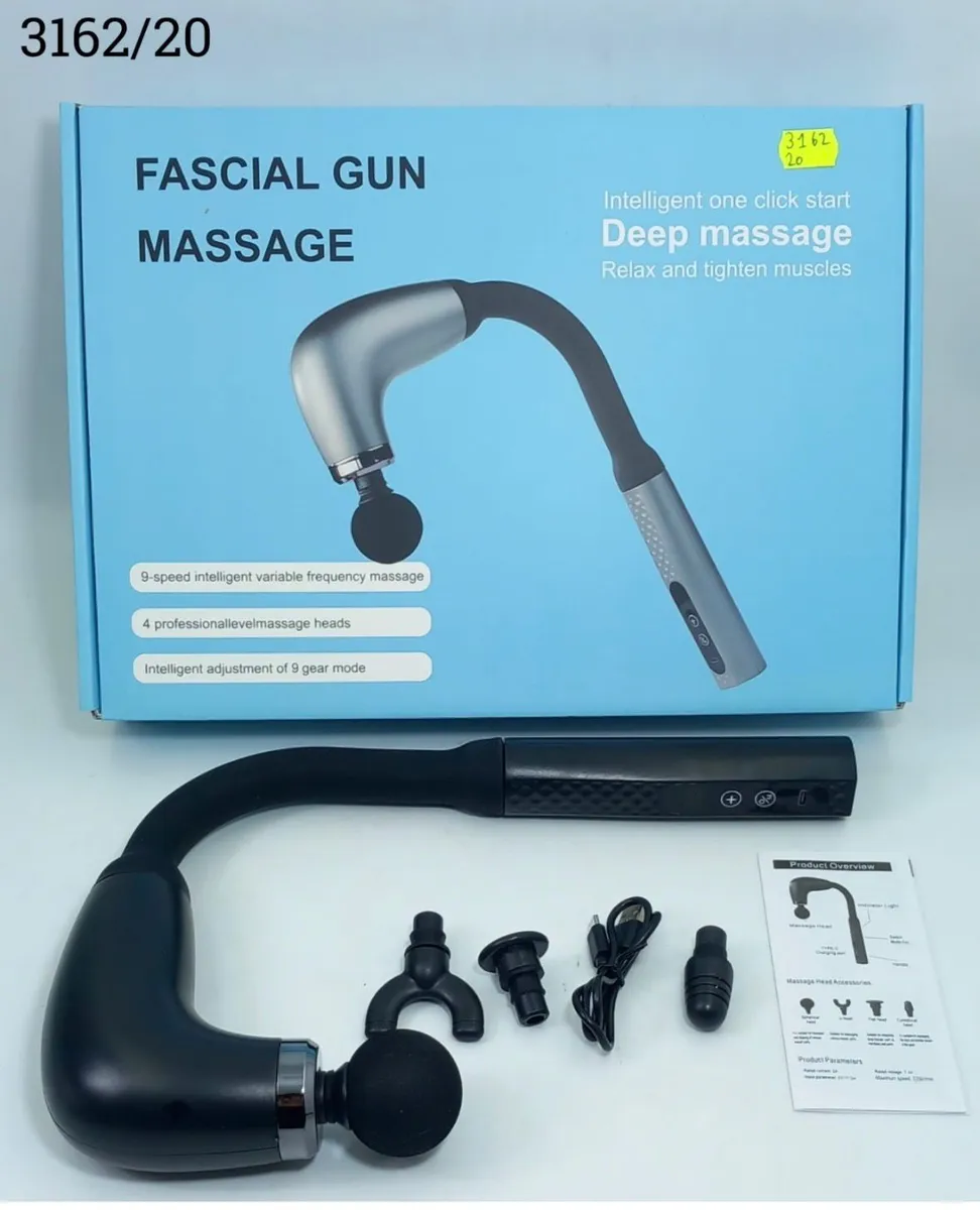 Inteligentny Pistolet do Masażu Powięzi z 4 Głowicami Czarny