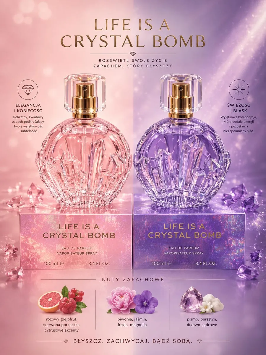Woda perfumowana Life Is A Crystal Bomb 100ml zestaw damski