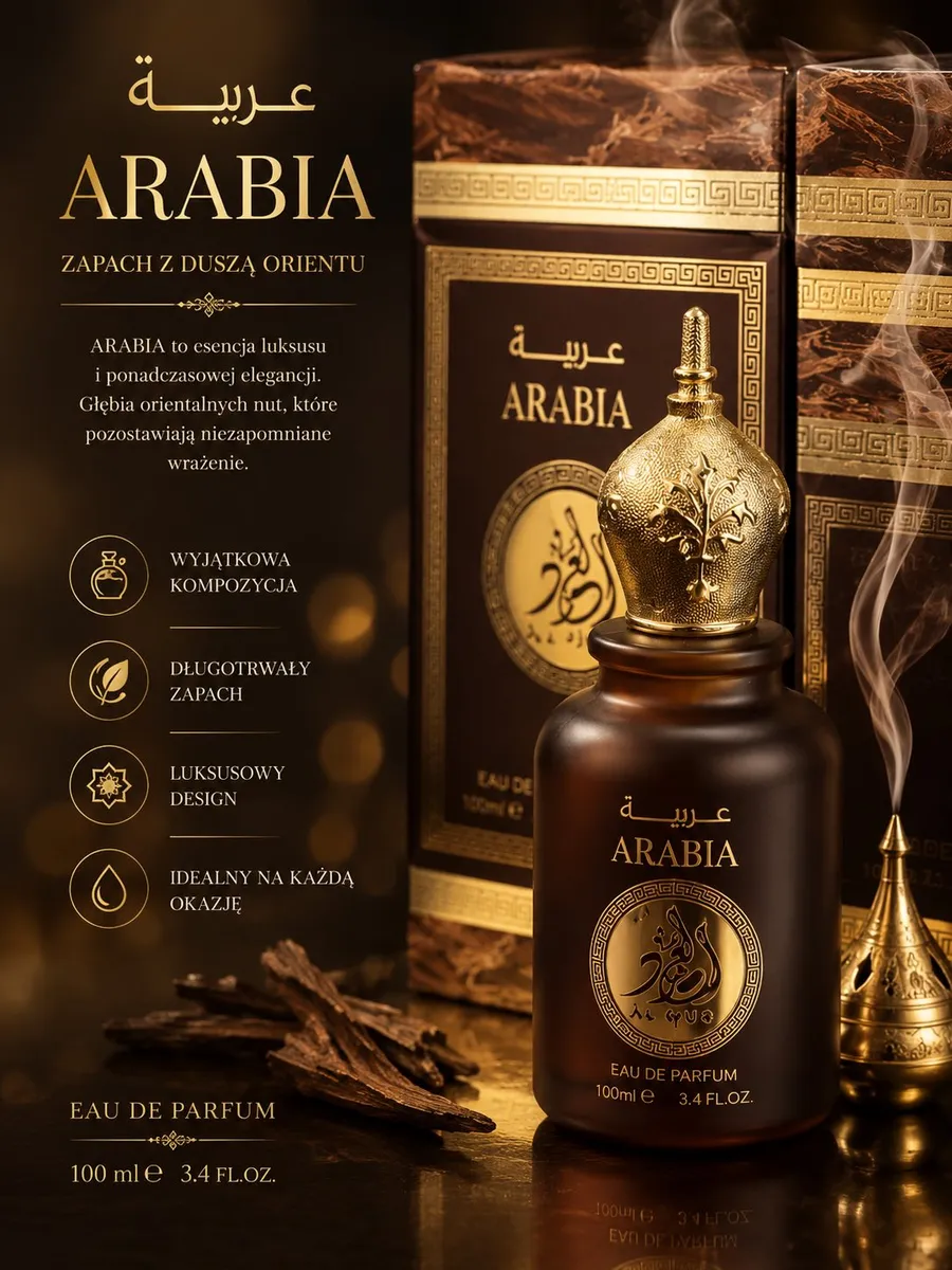Woda Perfumowana Arabia 100ml Orientalny Zapach Unisex