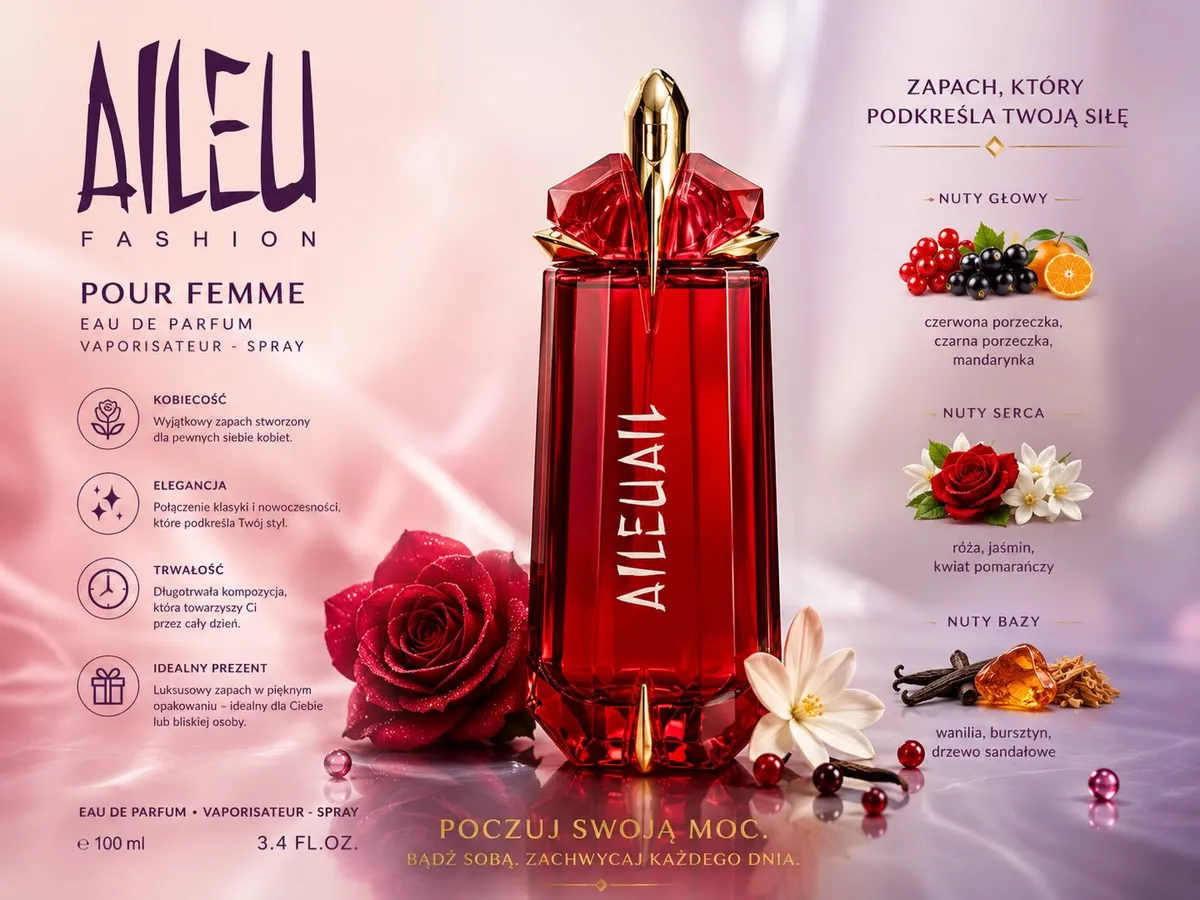 Woda perfumowana Aileu Fashion Pour Femme 100ml czerwona