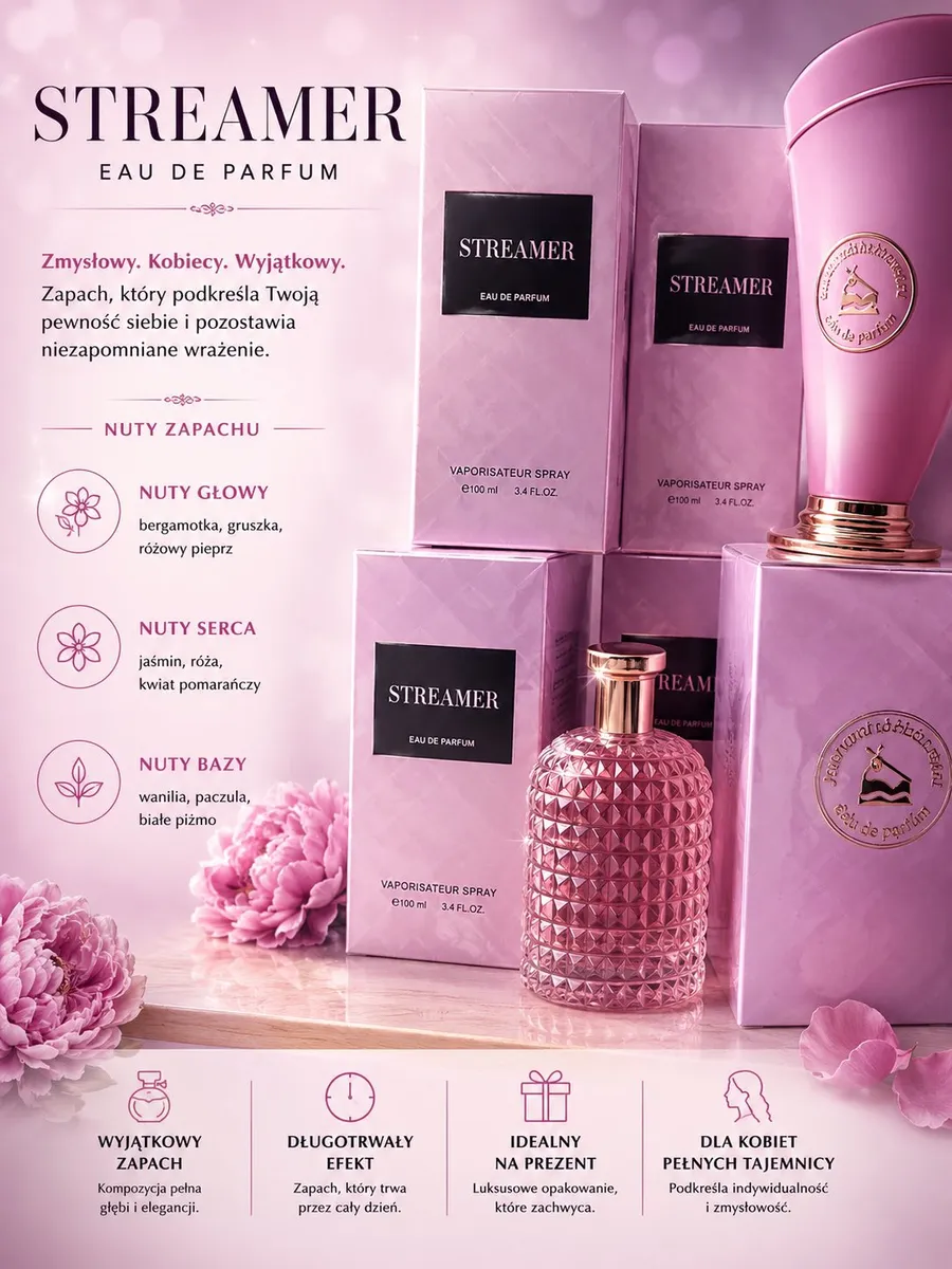 Woda Perfumowana Streamer Damska 100ml Kwiatowo-Owocowa