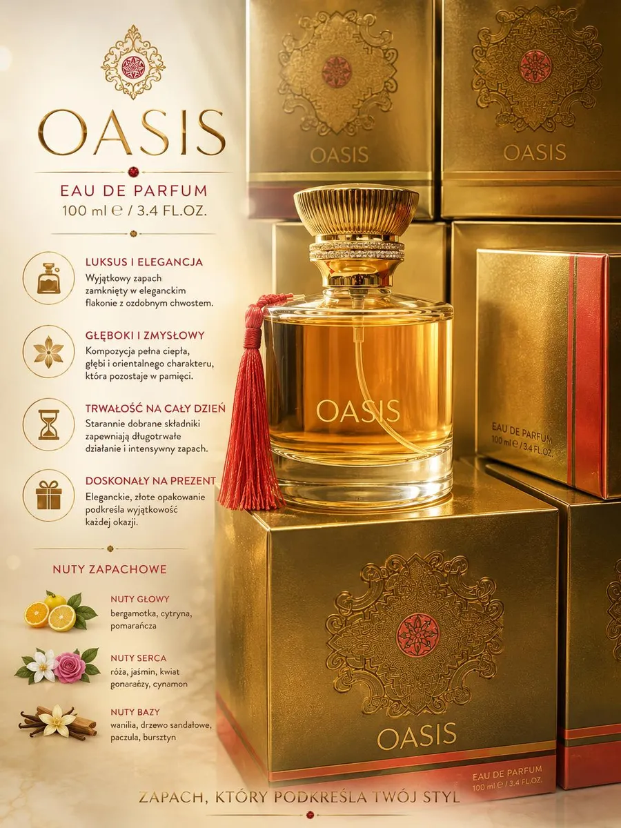Woda perfumowana Oasis 100ml orientalna z chwostem