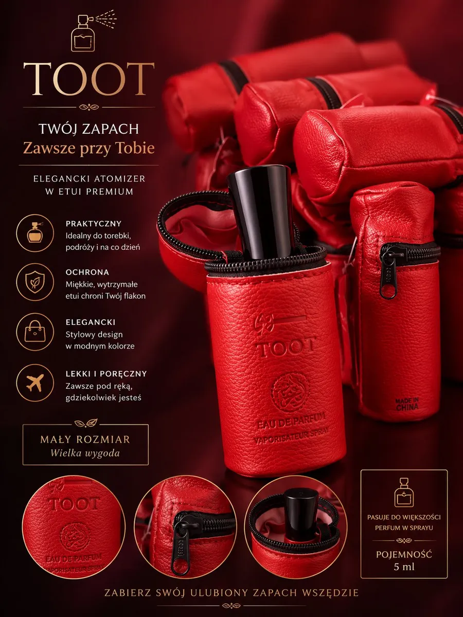Elegancki Atomizer TOOT 5ml w Czerwonym Etui Premium