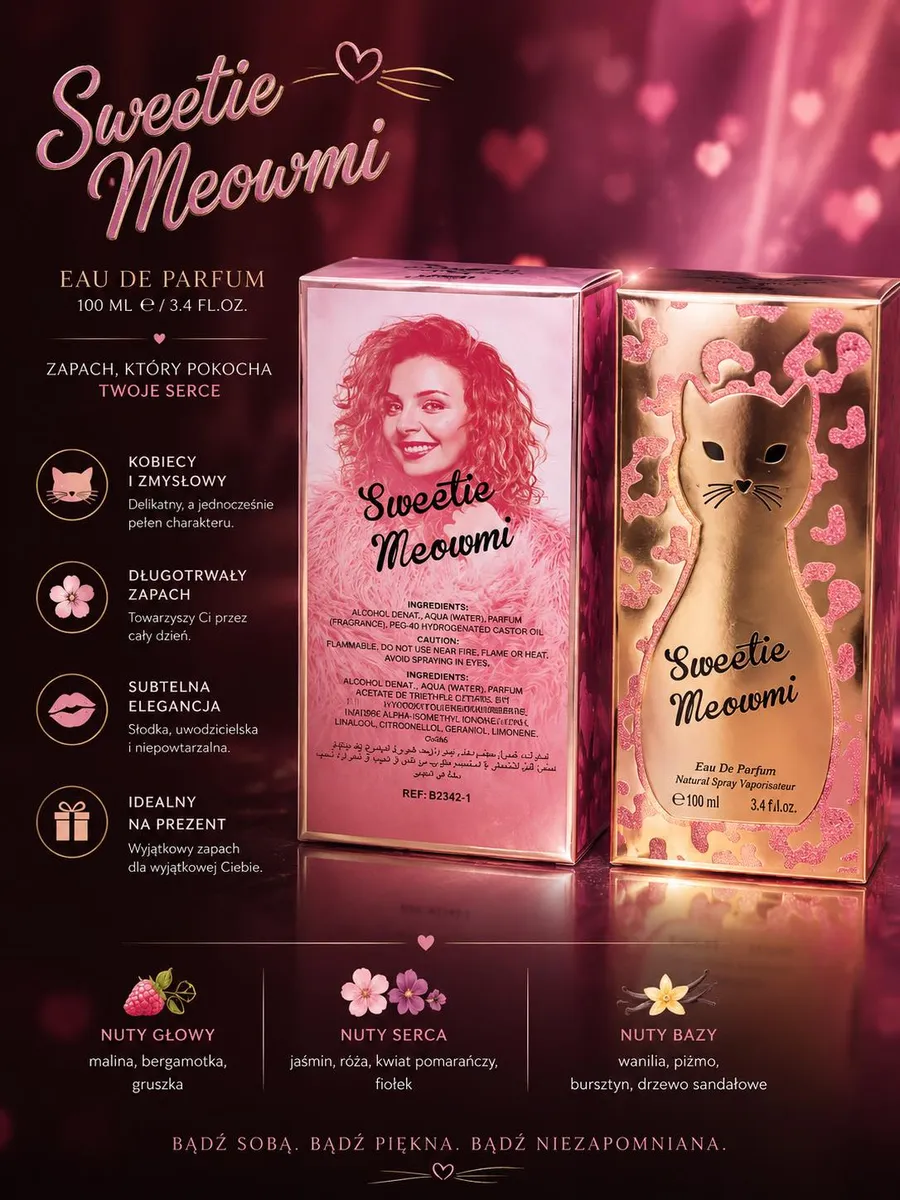 Woda perfumowana Sweetie Meowmi 100ml damska kwiatowo-owocowa