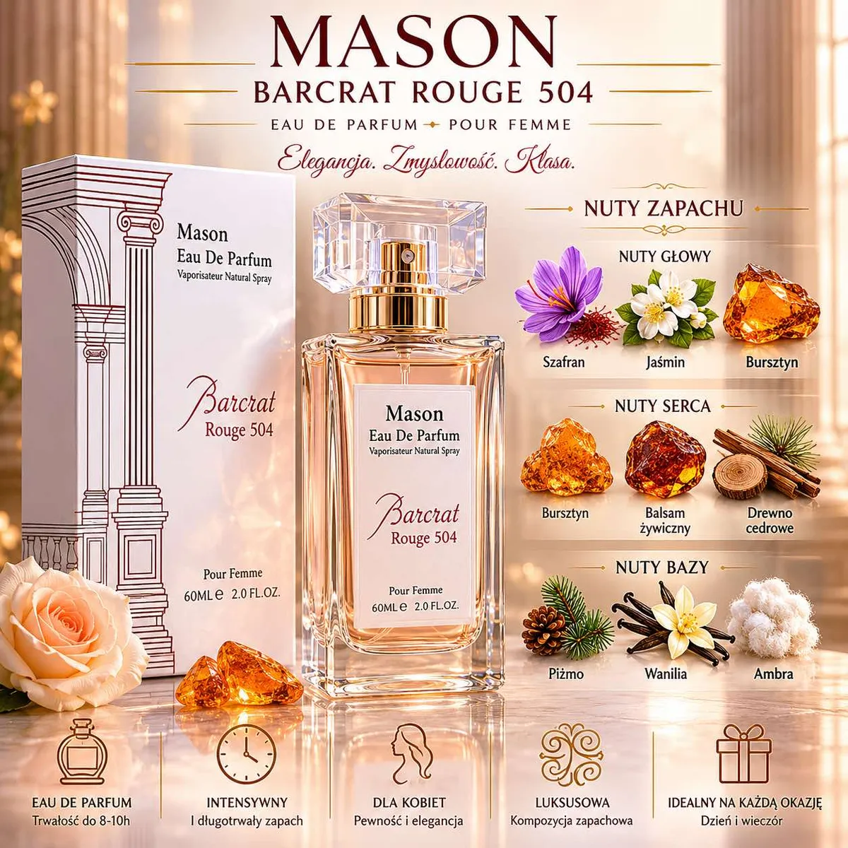 Woda Perfumowana Mason Barcrat Rouge 504 Damska 60ml