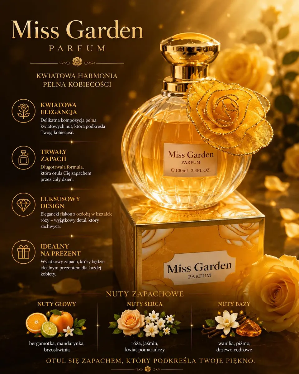 Woda Perfumowana Miss Garden 100ml Kwiatowa Kompozycja