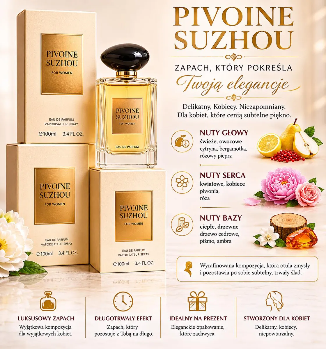 Woda Perfumowana Pivoine Suzhou 100ml Damska Kwiatowo-Owocowa