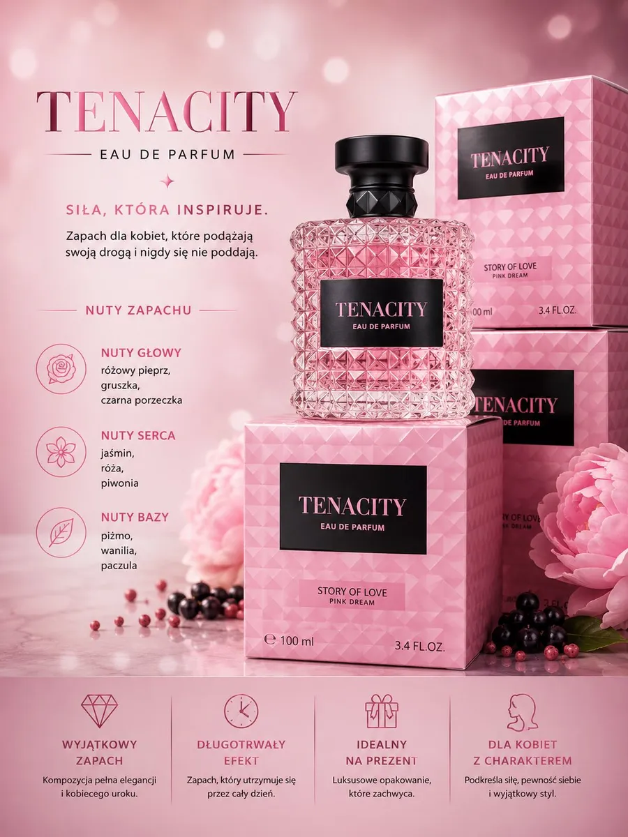 Woda perfumowana damska Tenacity Story of Love 100ml