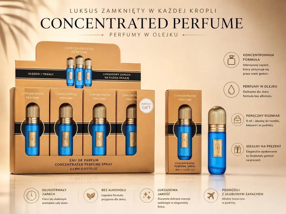 Perfumy w olejku Concentrated Perfume 8ml zestaw 6 sztuk
