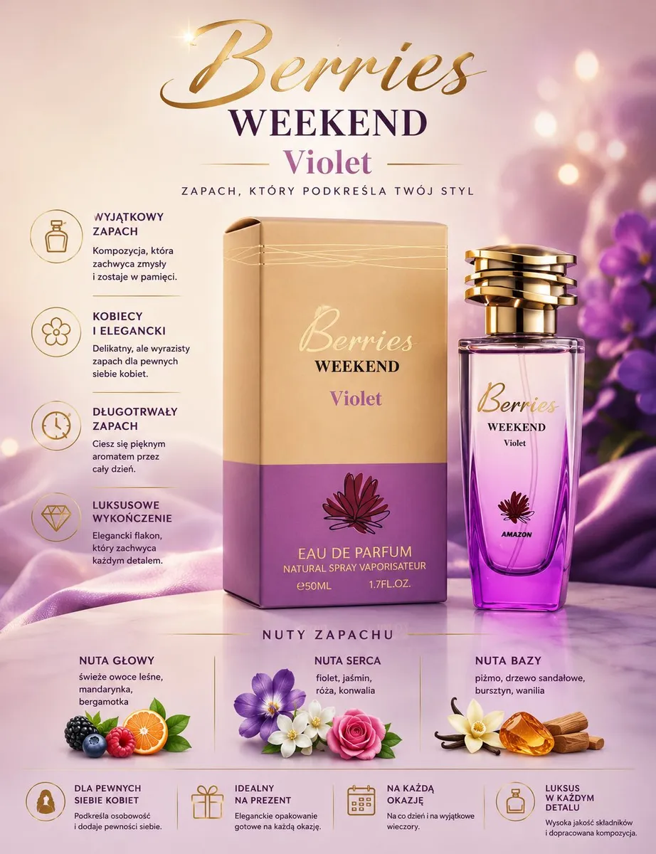 Woda perfumowana Berries Weekend Violet 50ml damska