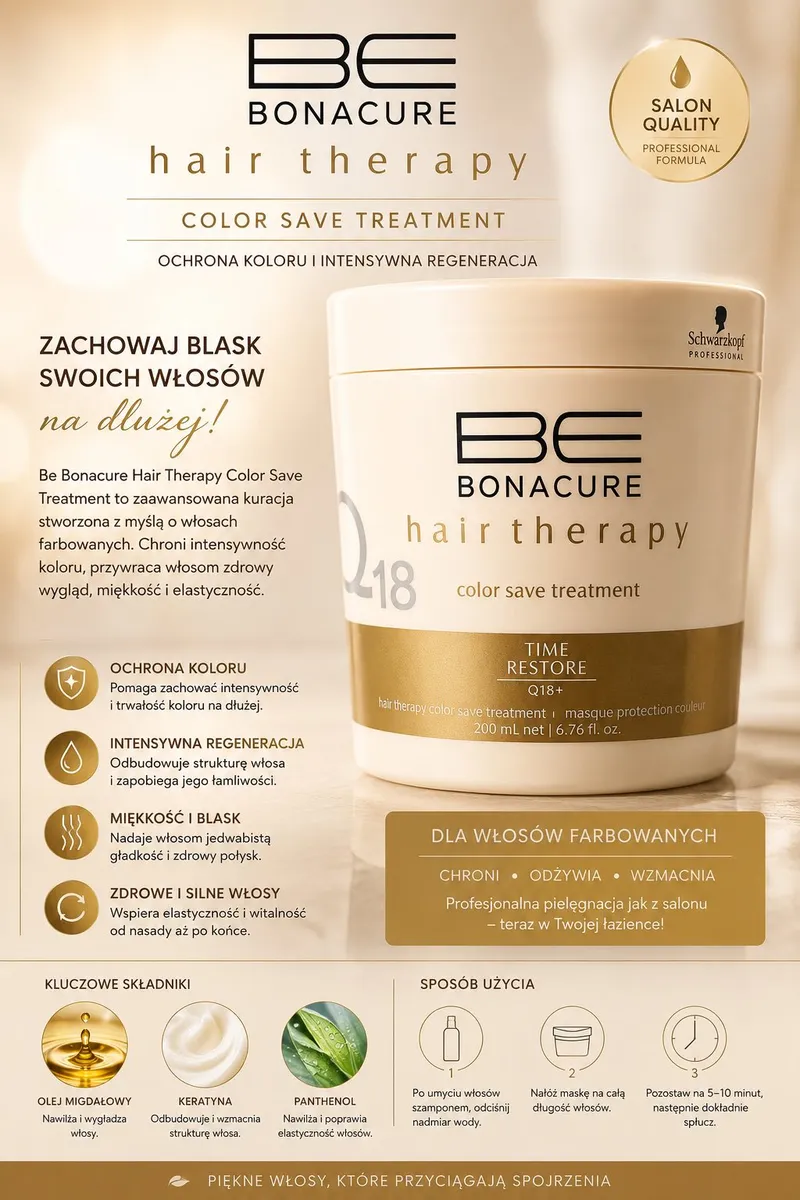 Maska do włosów farbowanych Be Bonacure Color Save 200ml