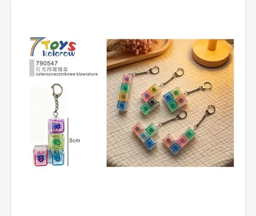 Brelok Tetris Świecący 7 Kolorów 5cm 7TOYS