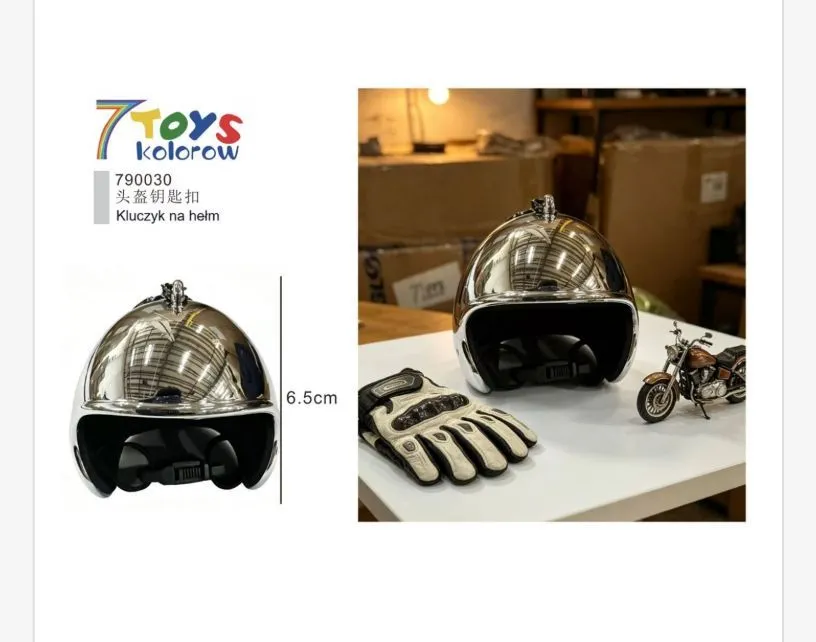 Brelok Kask Motocyklowy Chromowany 6.5cm