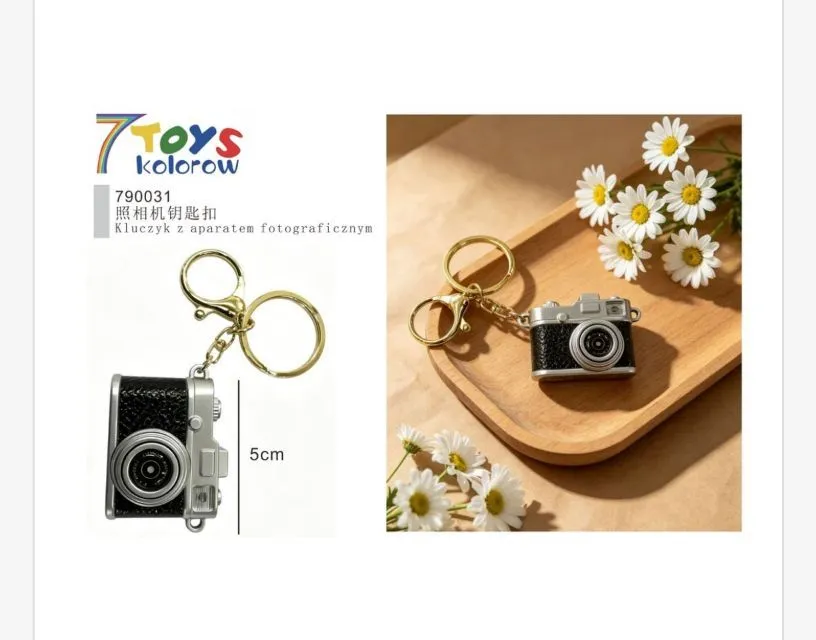 Brelok Aparat Fotograficzny Retro Czarny 5cm