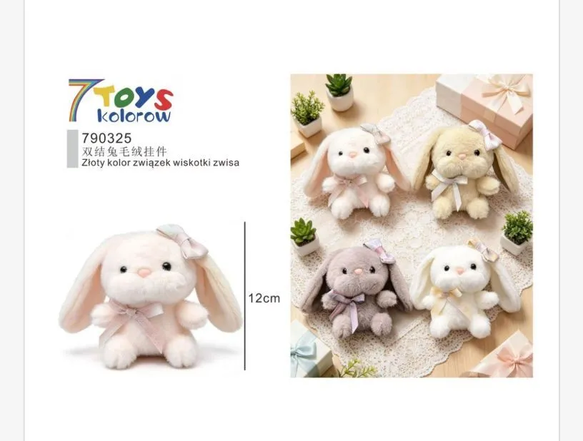 Maskotka Królik 12cm z Zawieszką Beżowy
