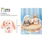 Maskotka Królik z Tęczą 12cm Różowy