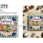Ceramiczny magnes na lodówkę Poland Folk 7x7cm