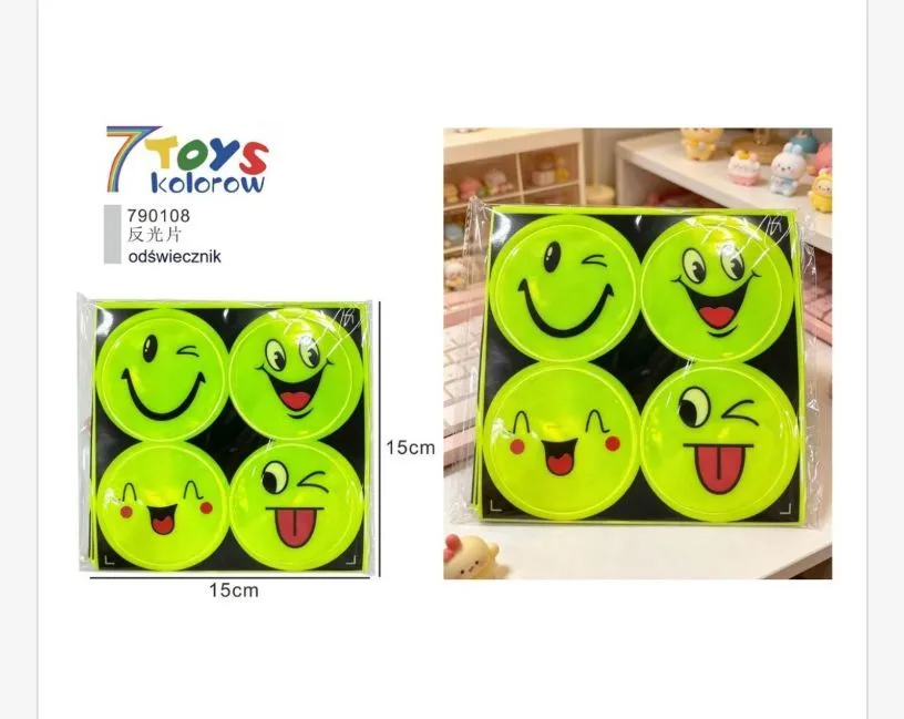 Odsiewcznik Uśmiechnięte Twarze Neon Żółty 15cm 4szt
