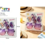 Okulary przeciwsłoneczne dziecięce kotek fioletowe z kokardkami 7 Toys