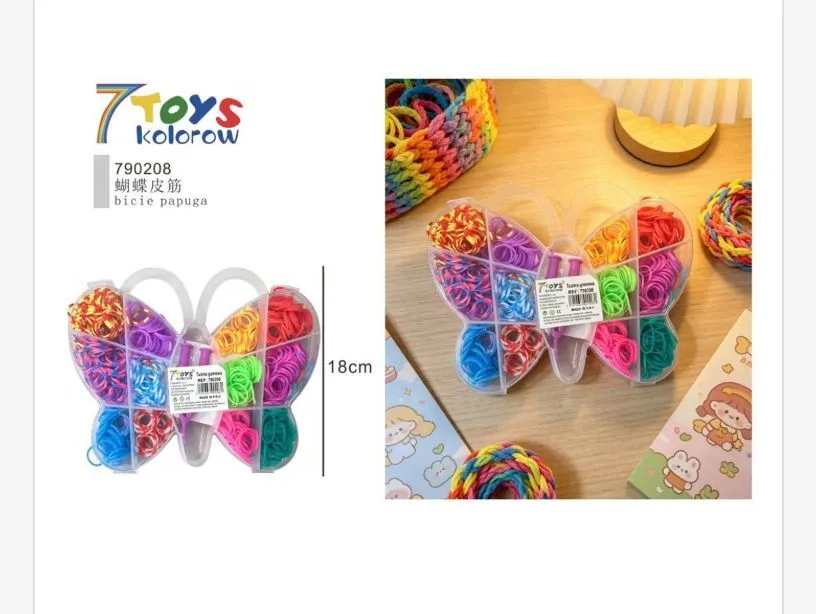 Gumki do włosów motyl 7TOYS Kolorowe 18cm