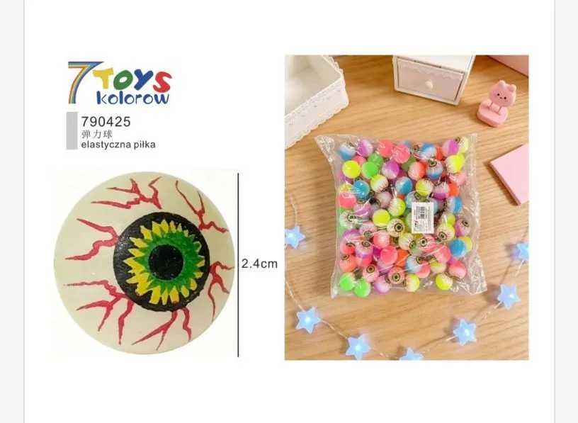 Elastyczna Piłka Oko 2.4cm Kolorowa 7 Toys