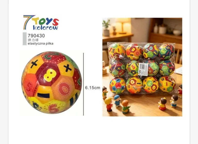 Piłka Elastyczna Kolorowa 6.15 cm 7 Toys