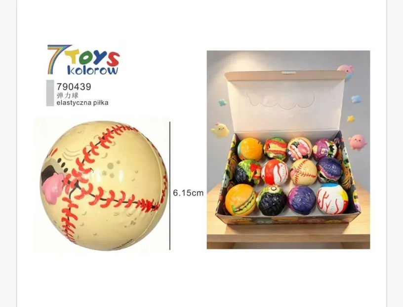 Elastyczna Piłka Baseball 6.15 cm 7 Kolorów
