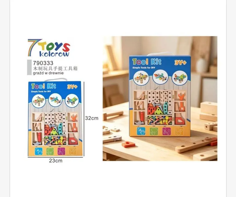 Zestaw Narzędzi Drewnianych Tool Kit 3Y+ 32x23cm