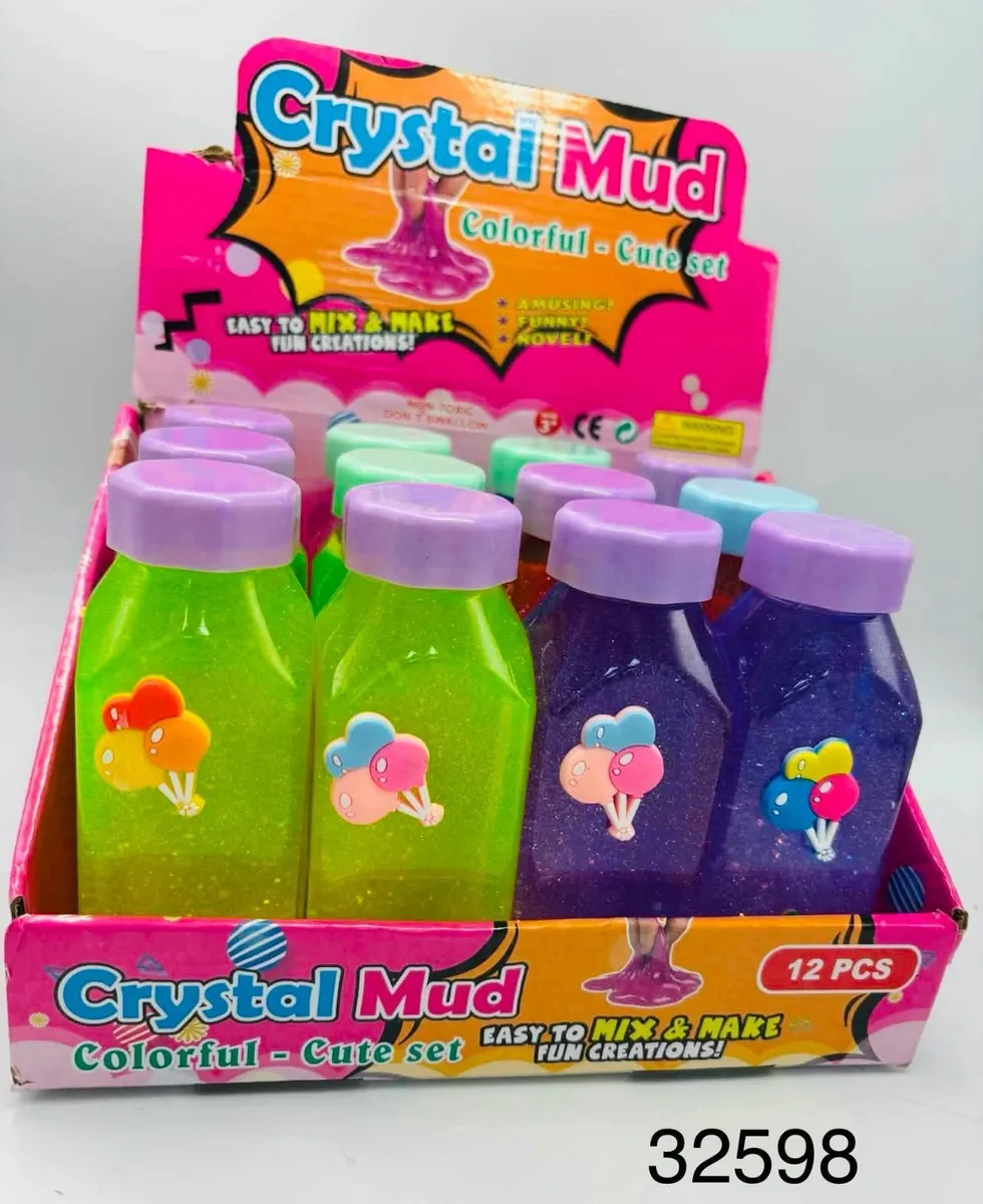 Crystal Mud Zestaw Slime Kolorowy z Brokatem 12 szt