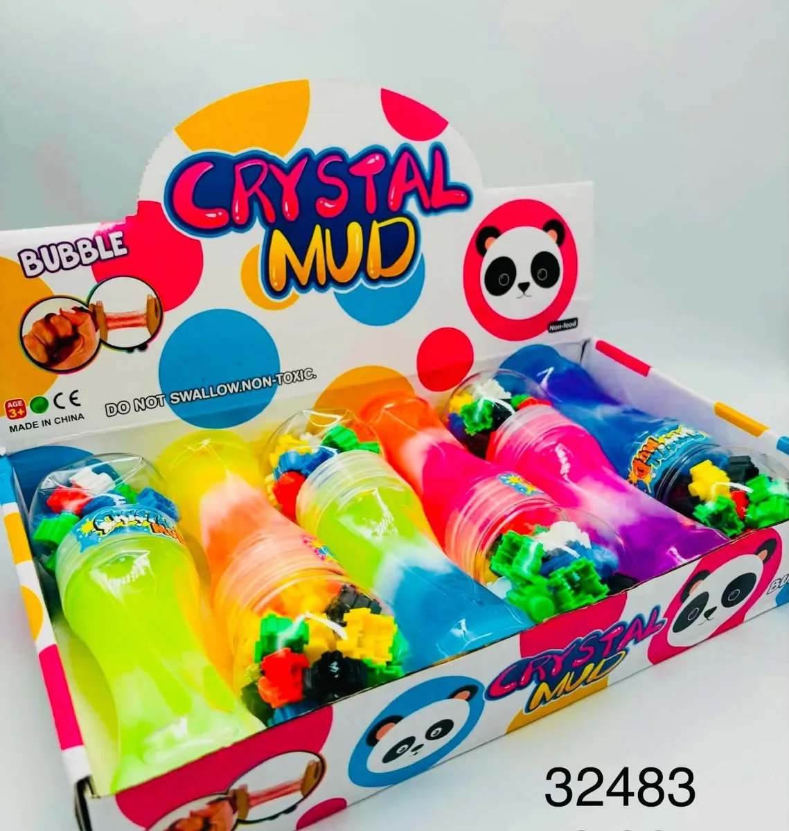 Crystal Mud Bubble Slime z Klockami 6 Kolorów