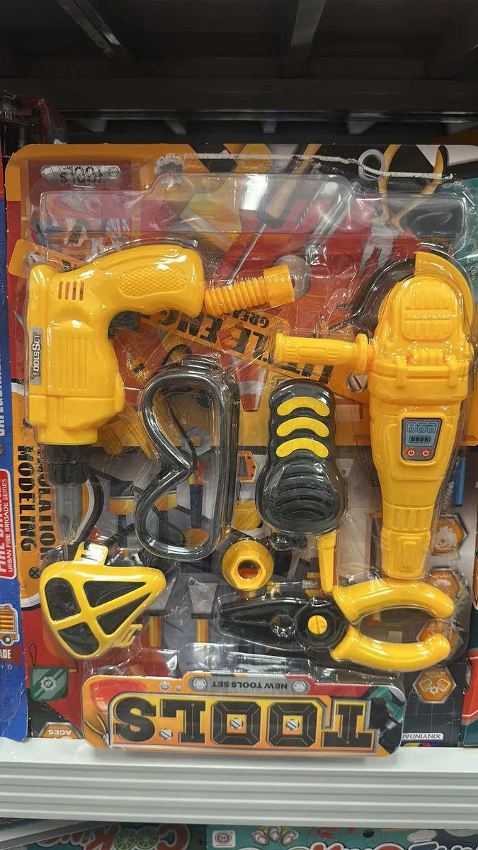 Zestaw Narzędzi Plastikowych Żółto-Czarny 7 el. Narzędzia