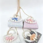 Torebka dla dziewczynki z misiem i perełkami 4 kolory