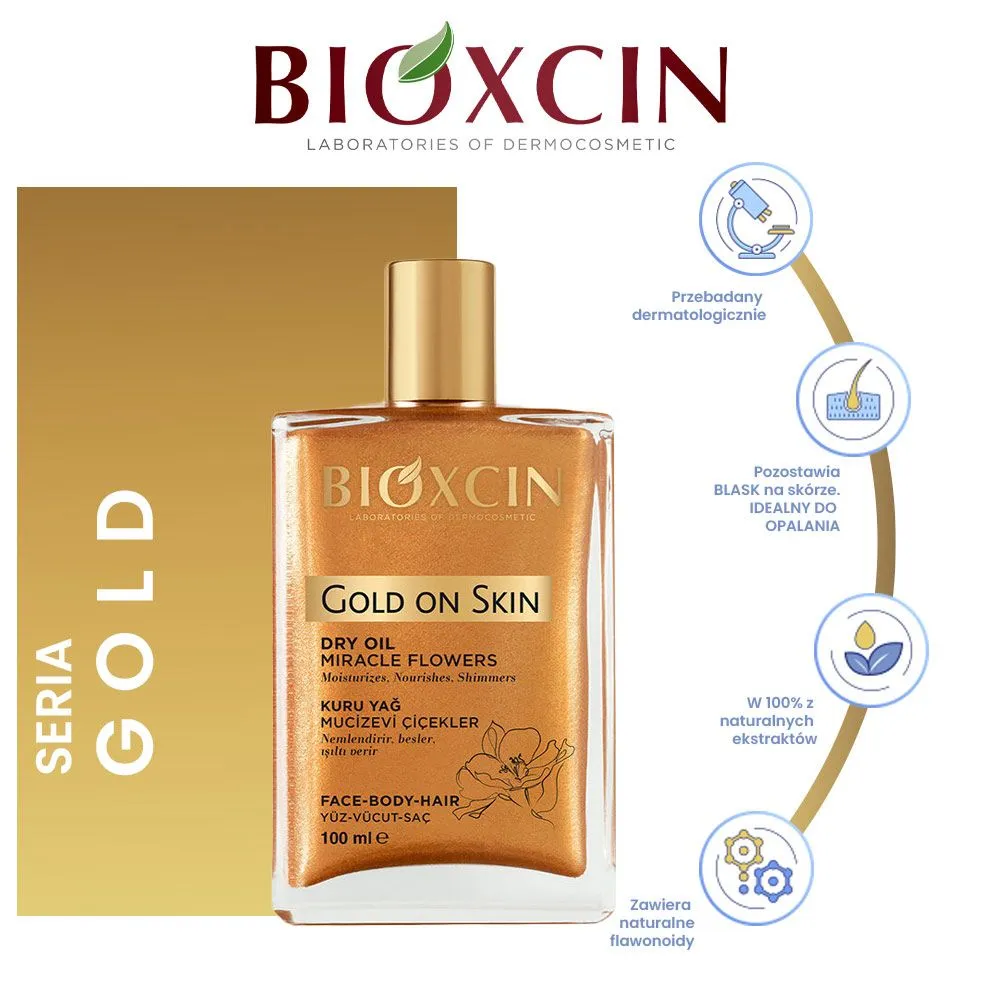 Bioxcin Gold On Skin Suchy Olejek Miracle Flowers 100 ml z naturalnymi olejkami