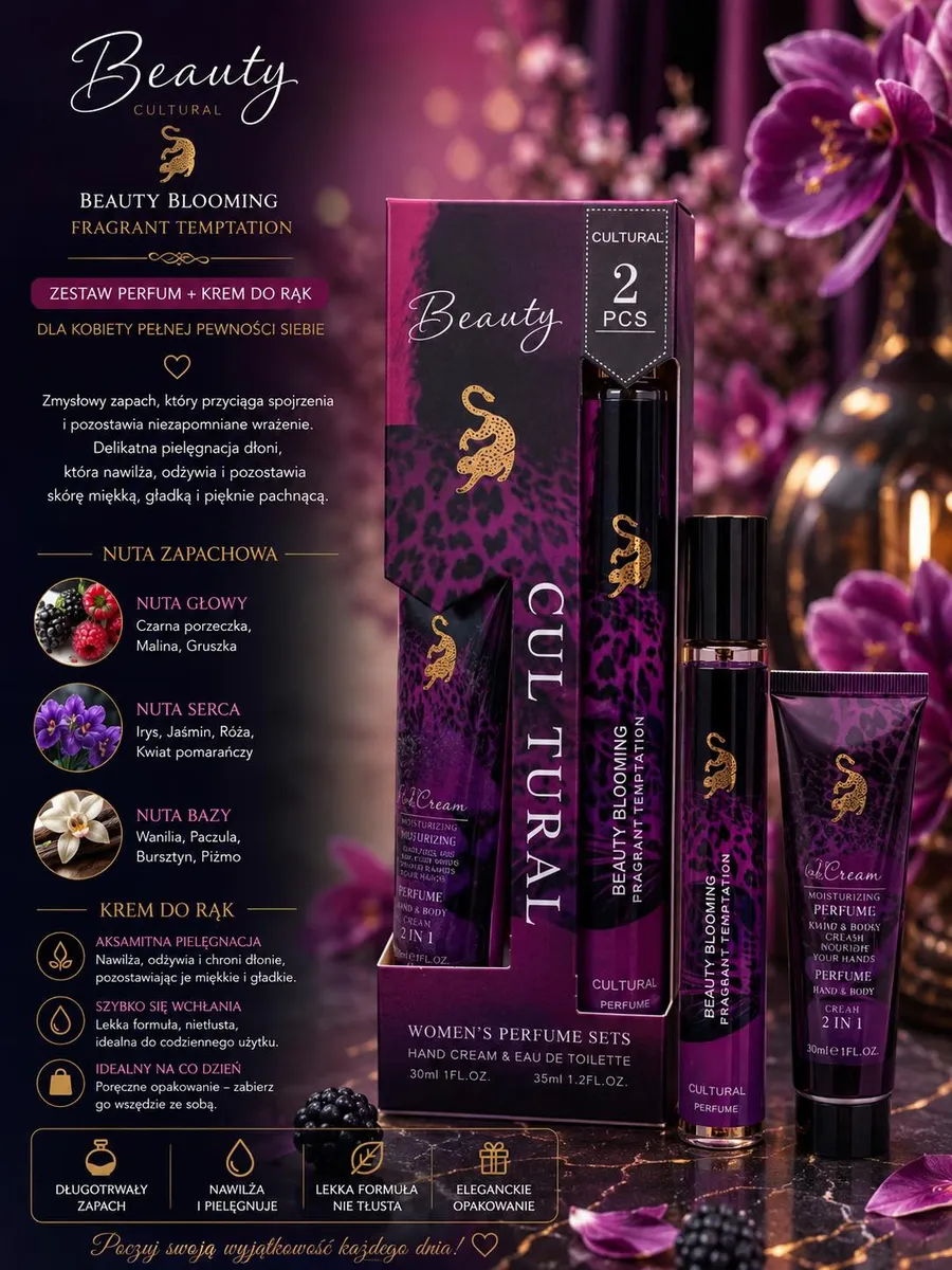 Zestaw Perfum i Kremu do Rąk Cultural Beauty Blooming 2w1