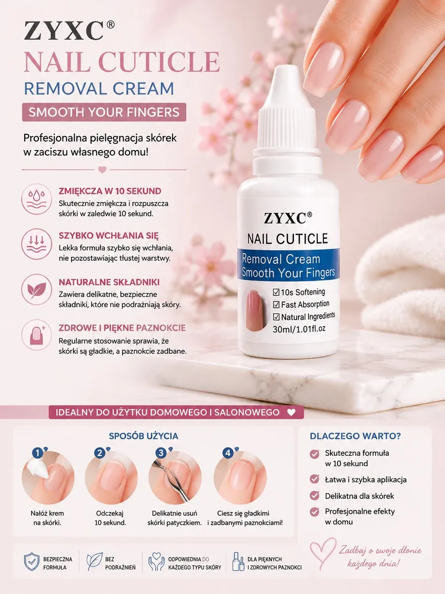 ZYXC Krem do Usuwania Skórek 30ml Zmiękczanie w 10s
