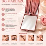 Zestaw pędzelków do makijażu 5w1 nude z etui i lusterkiem