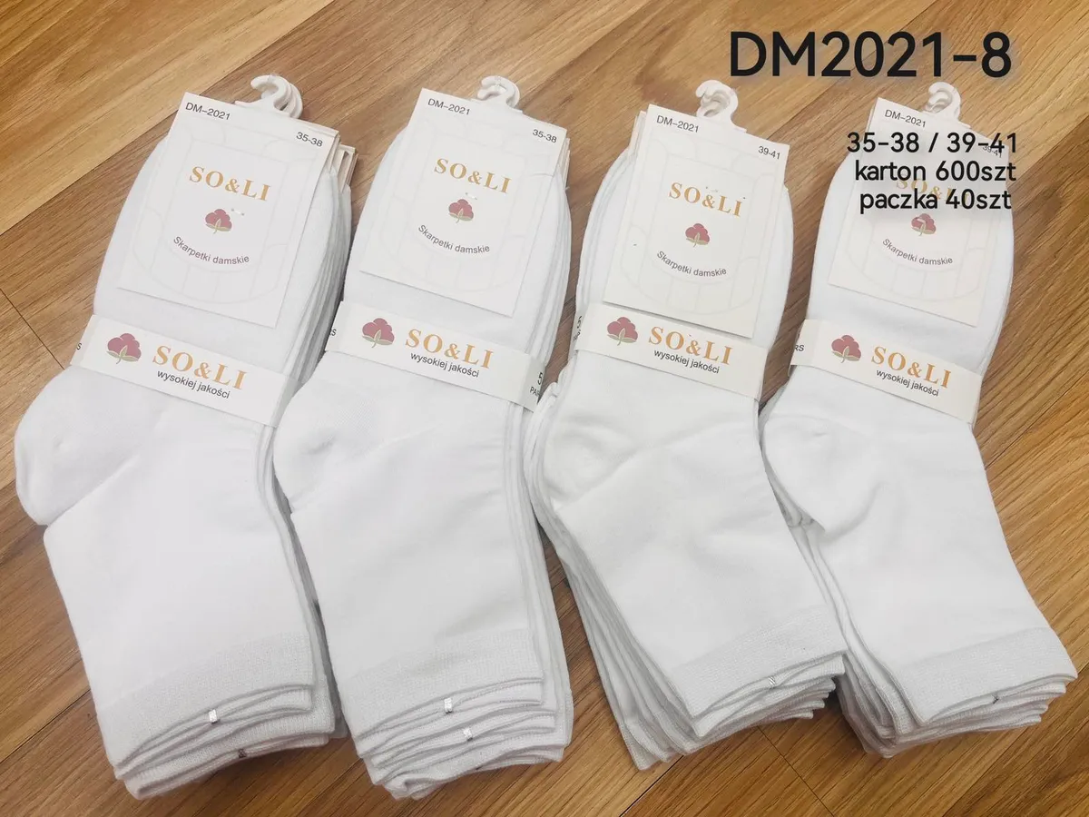 Skarpety Damskie SO&LI Bawełniane Białe 35-41