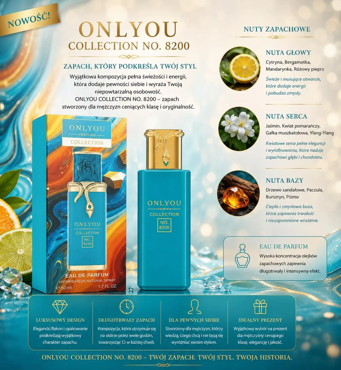 OnlyYou Collection No.8200 Perfumy Męskie 50ml