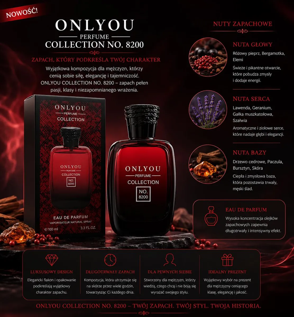 OnlyYou Collection No. 8200 Perfumy Męskie 100ml