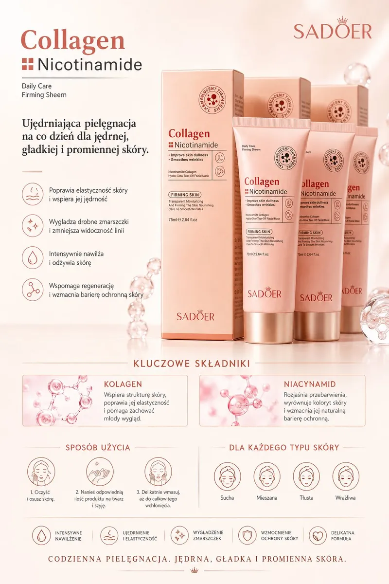SADOER Collagen Nicotinamide Serum Ujędrniające 75ml