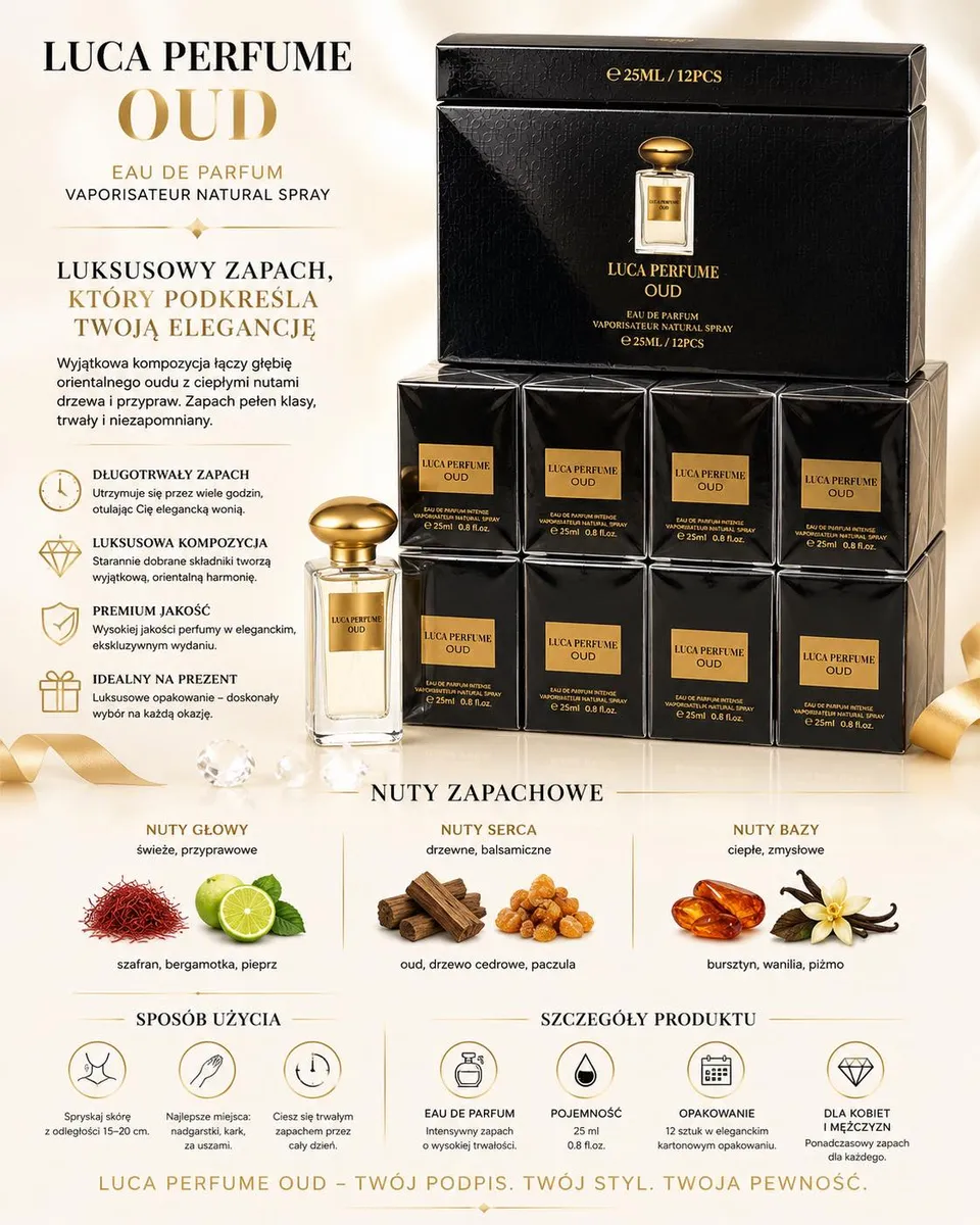 Luca Perfume Oud EDP 25ml Orientalny Zapach