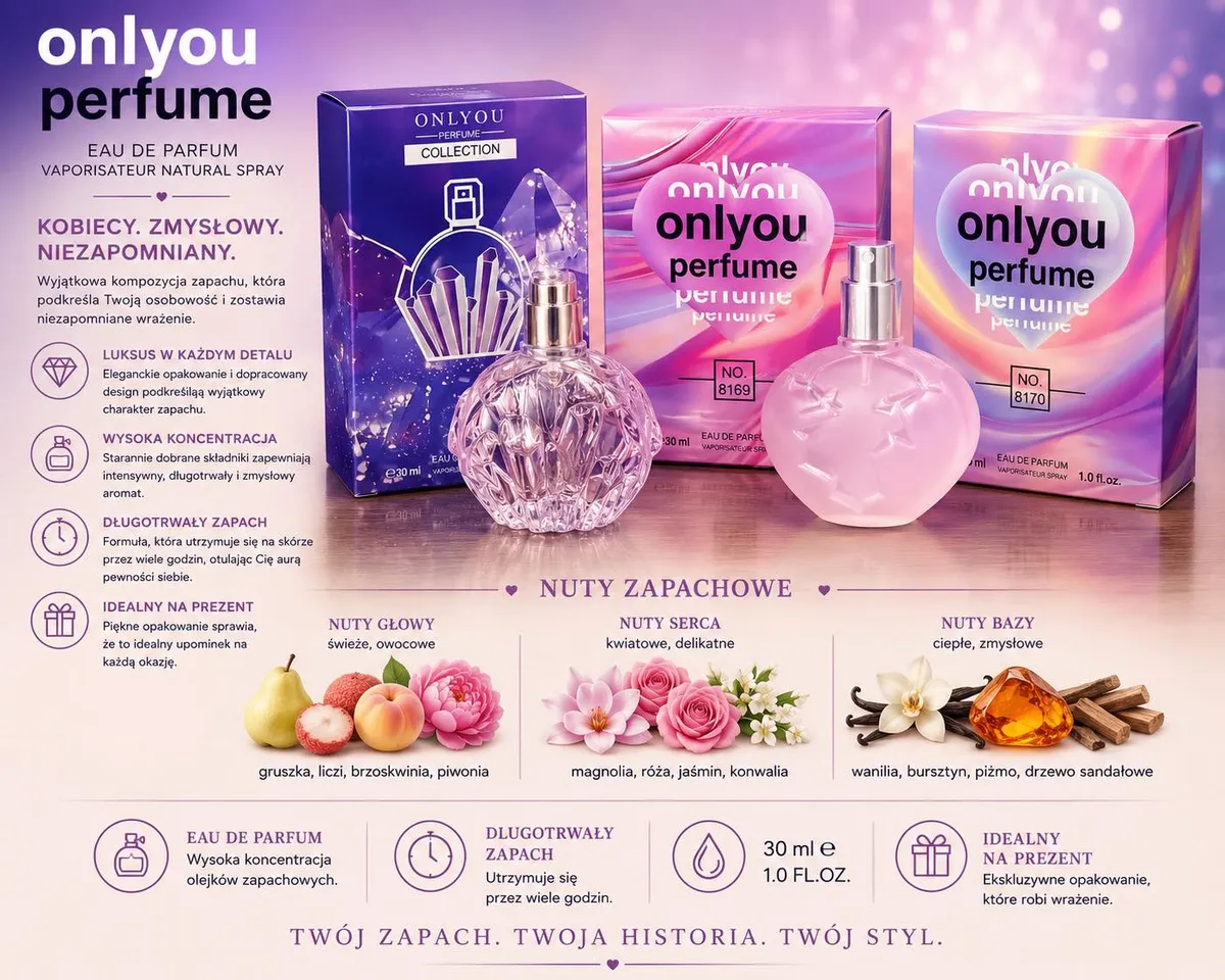 Only You Perfume Damskie 30ml Różowy Kryształ