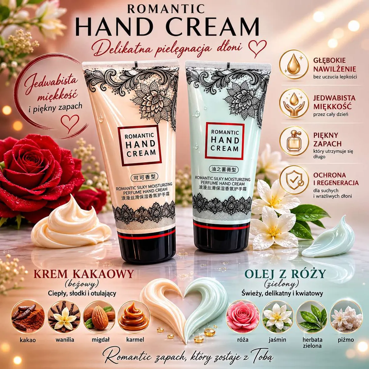 Krem do rąk Romantic Hand Cream Kakaowy Beżowy 30ml