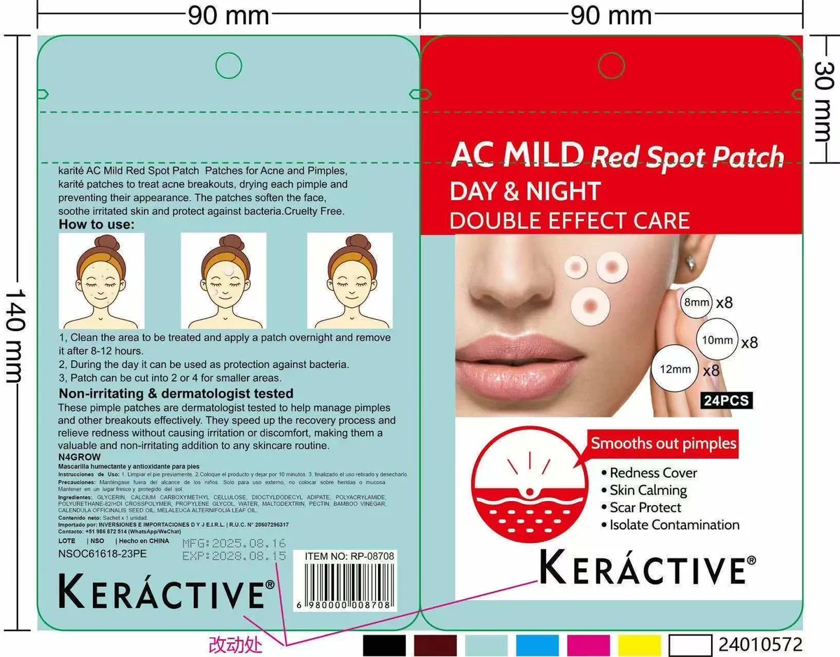 KERÁCTIVE AC Mild Red Spot Patch Plastry na Trądzik 24szt